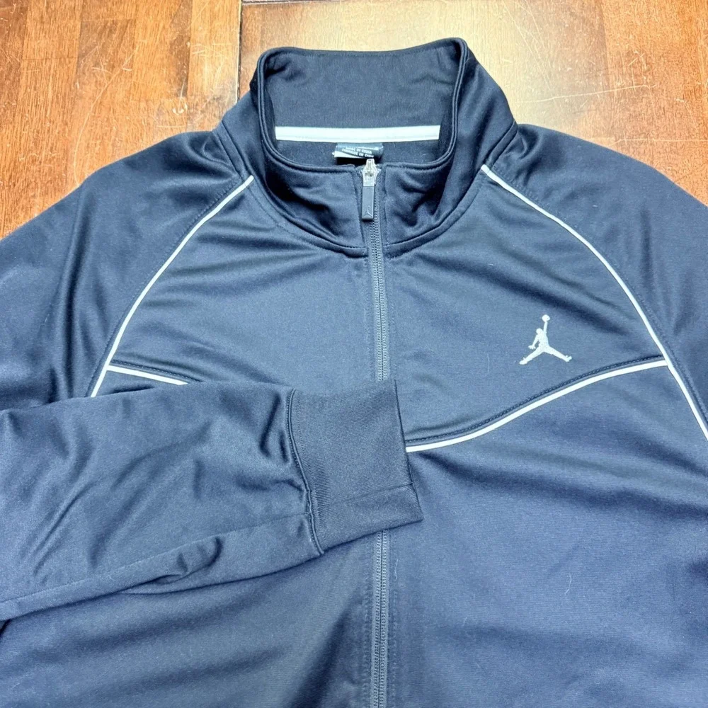Jordan Track Jacket Mens Large‎ Black Full Zip Dri-FIT Jumpman 638163-010